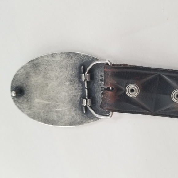 Levi's Brown Black Distressed Leather Belt - Picture 6 of 7